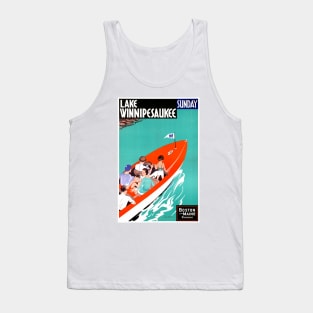 Vintage Travel Poster USA Lake Winnipesaukee Tank Top